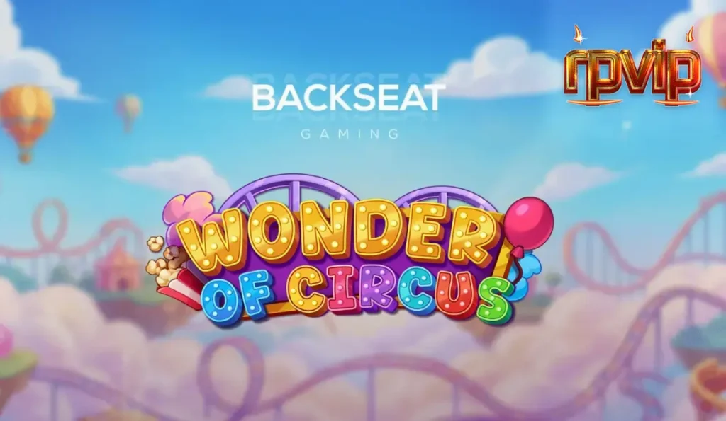 Tampilan layar permainan slot Wonder of Circus dengan simbol neon dan roda keberuntungan